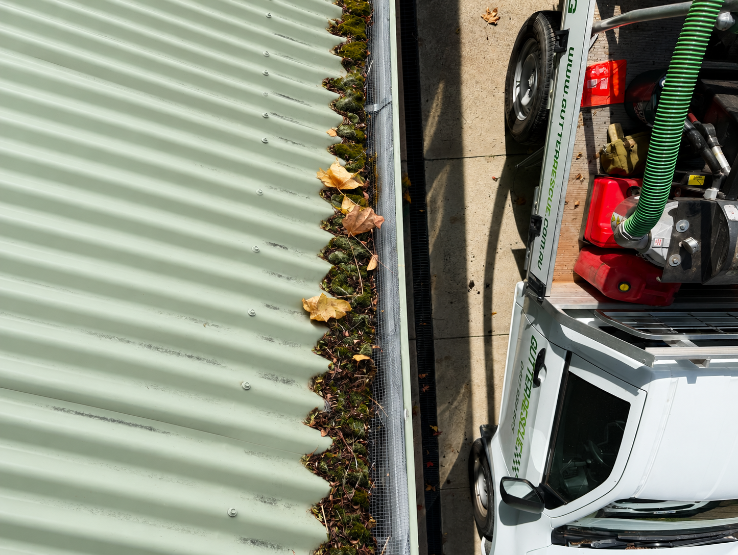Before gutter cleaning